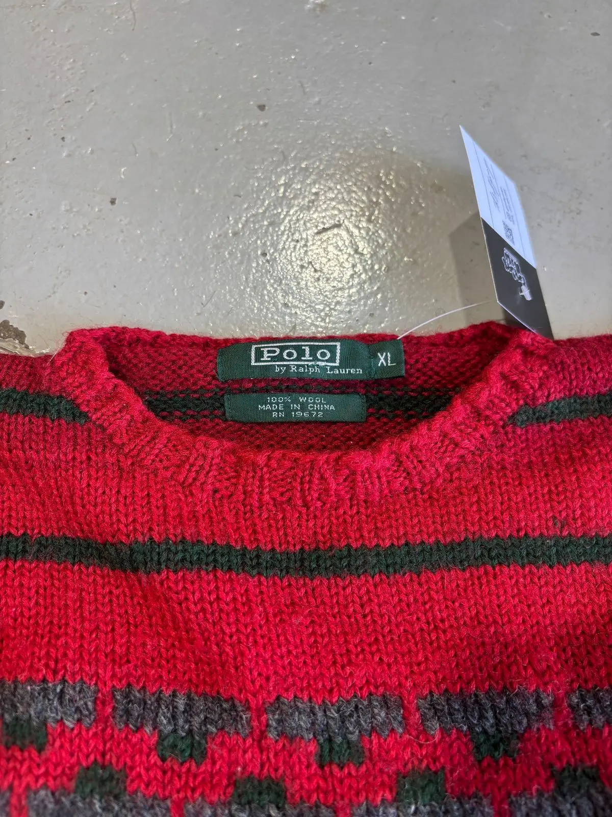 Polo Ralph Lauren Patterned Wool Sweater Red XL