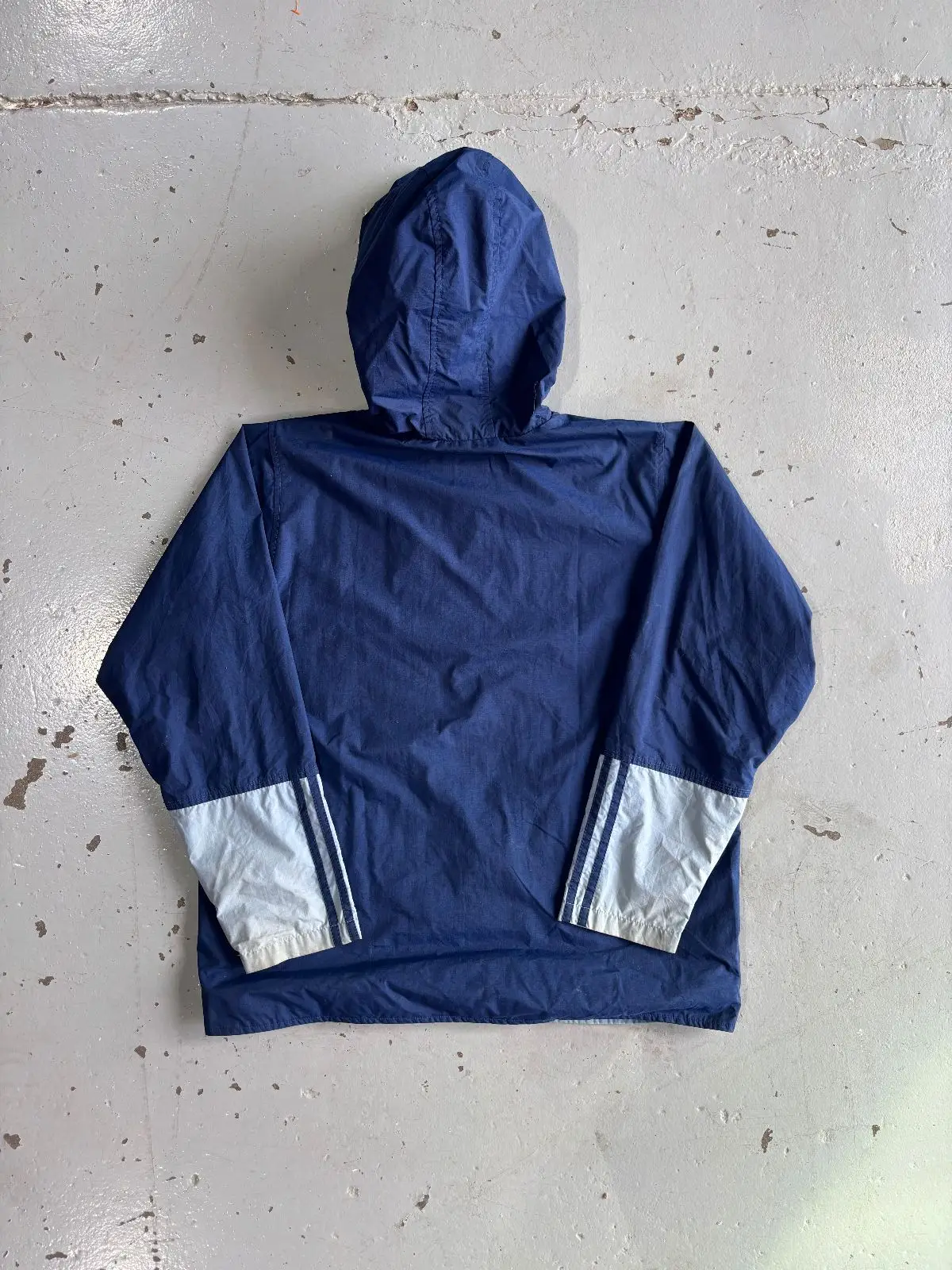 Adidas Blue Hooded Windbreaker Jacket