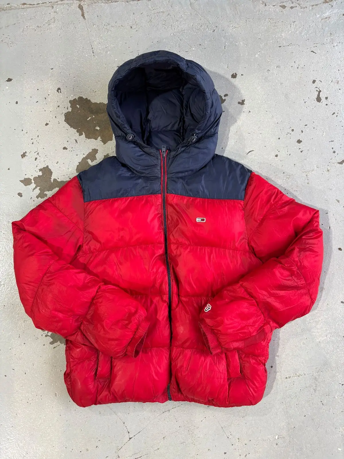 Tommy Hilfiger Red and Navy Puffer Jacket