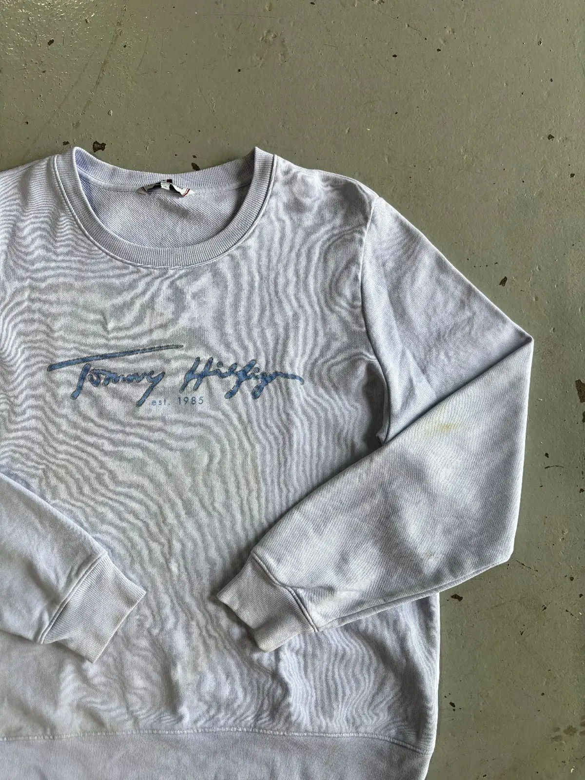Tommy Hilfiger Script Logo Crewneck Sweatshirt Light Blue