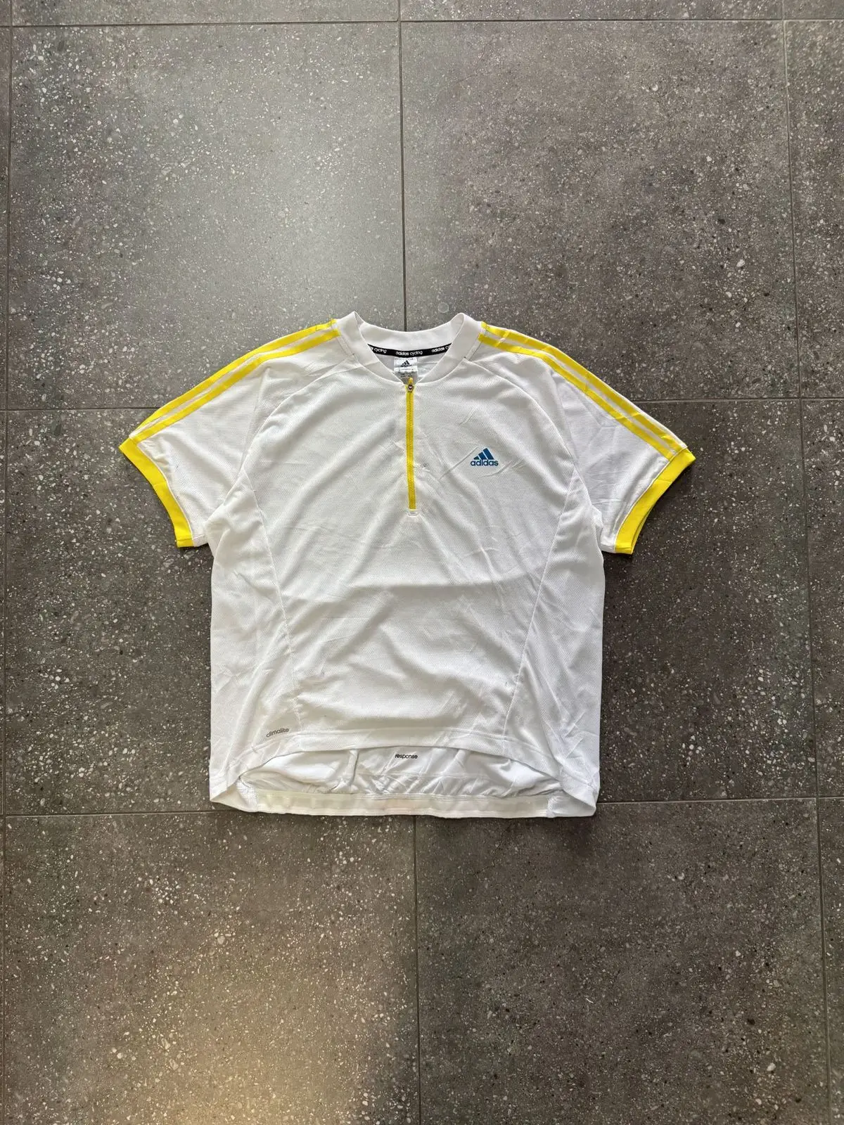 Adidas Cycling Jersey White Yellow Climalite