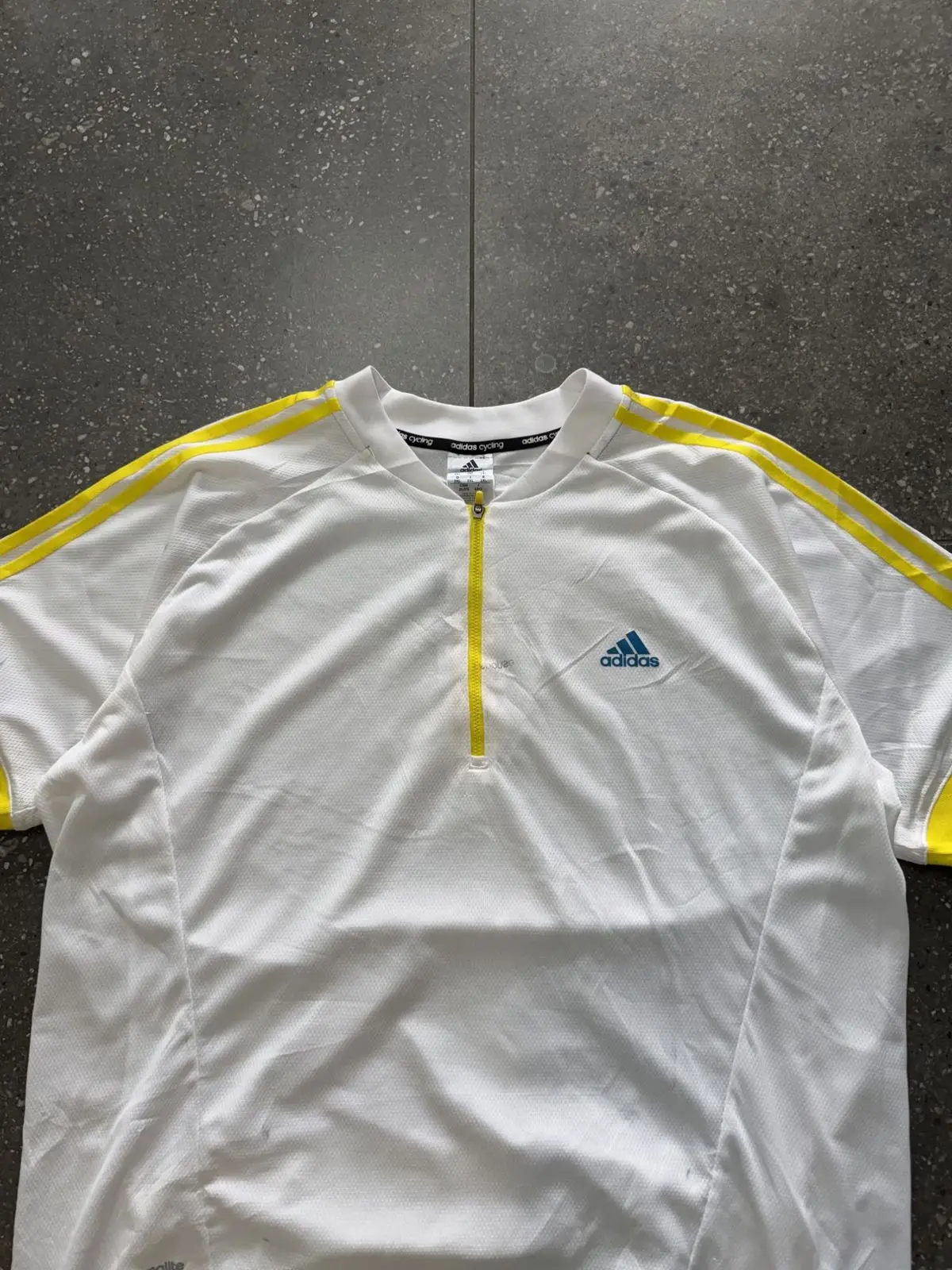 Adidas Cycling Jersey White Yellow Climalite