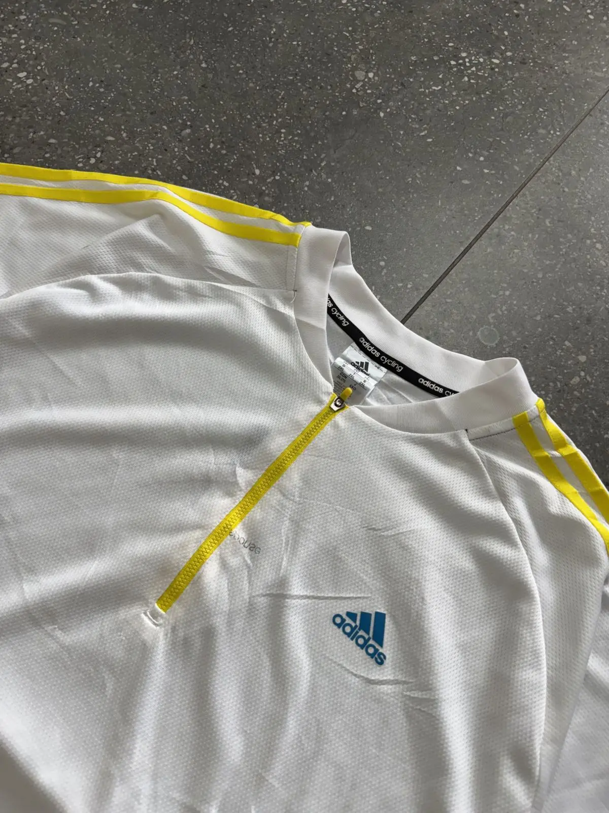 Adidas Cycling Jersey White Yellow Climalite
