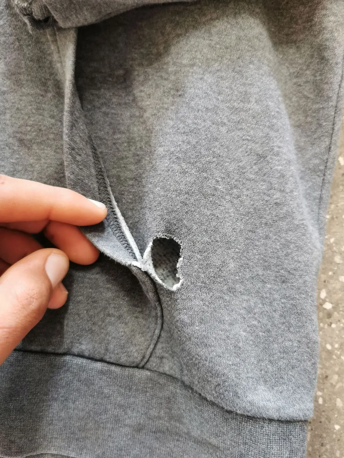 Adidas Grey Hoodie with Black Stripes