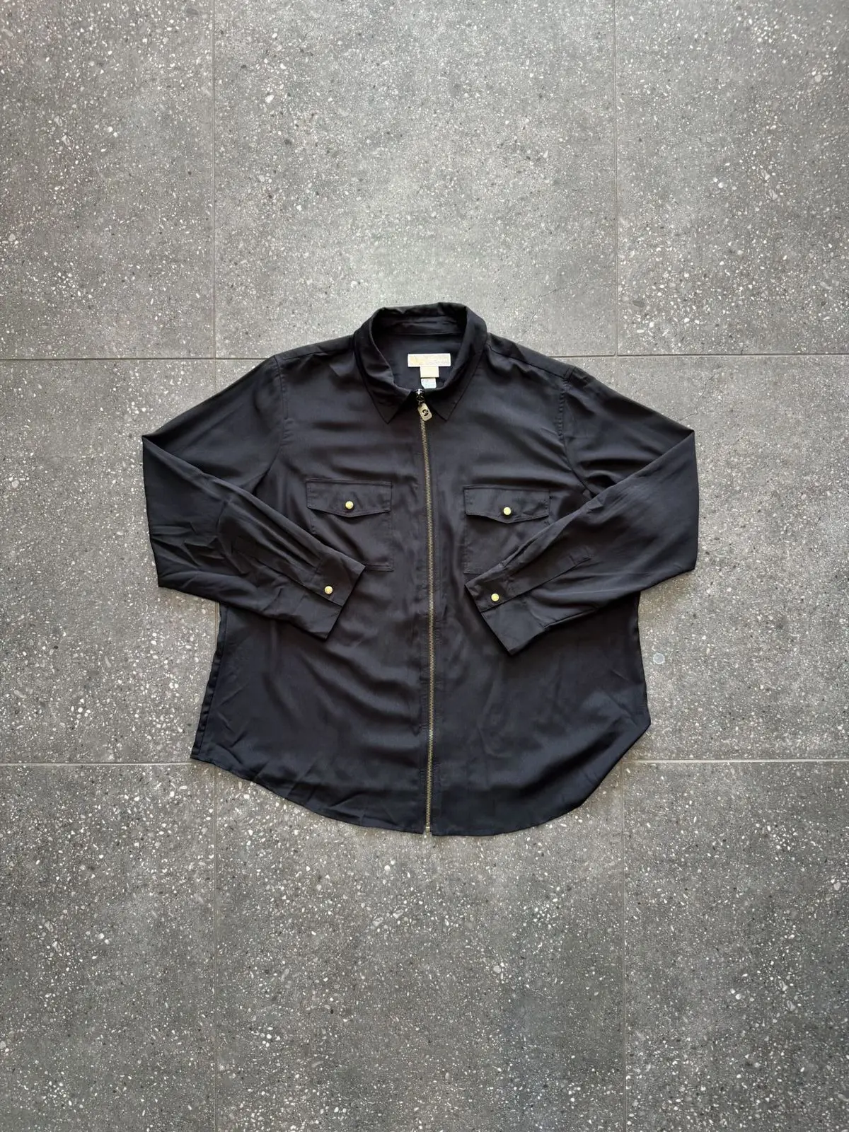 Michael Kors Black Zip-Up Shirt