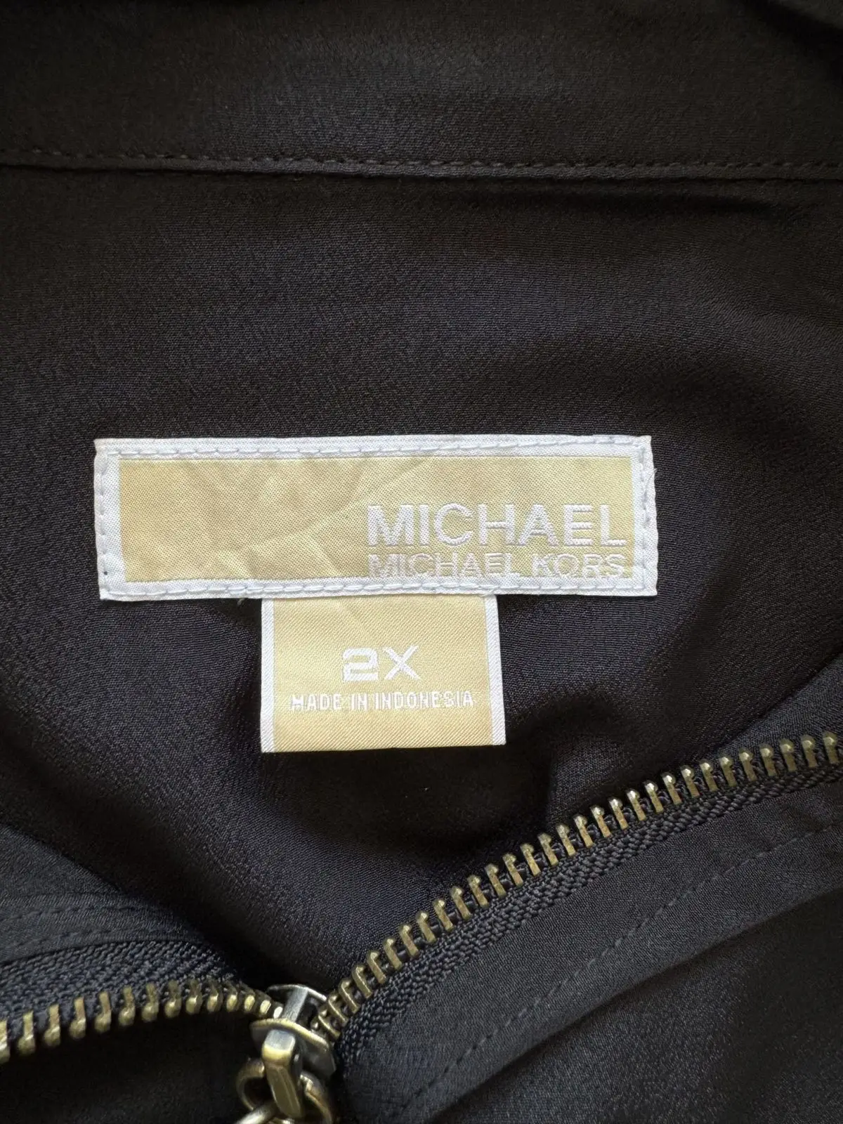 Michael Kors Black Zip-Up Shirt