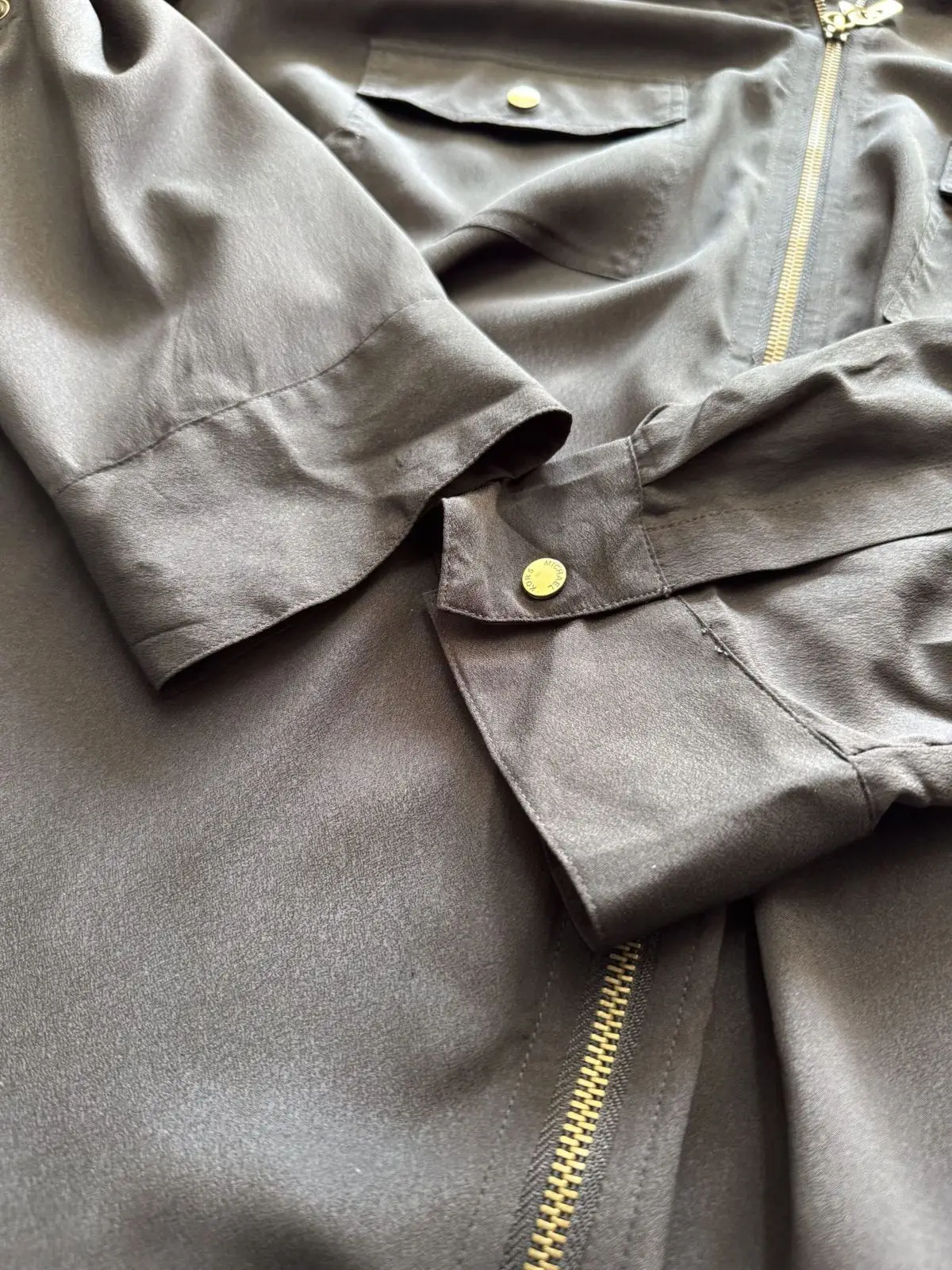 Michael Kors Black Zip-Up Shirt