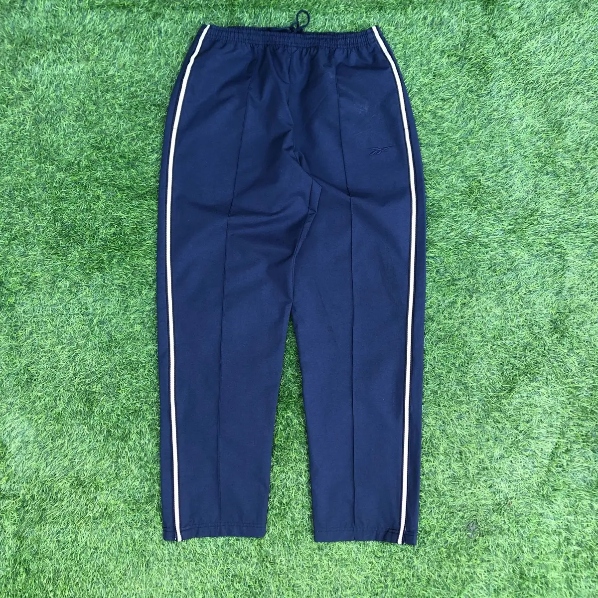 Reebok Navy Track Pants with White Piping