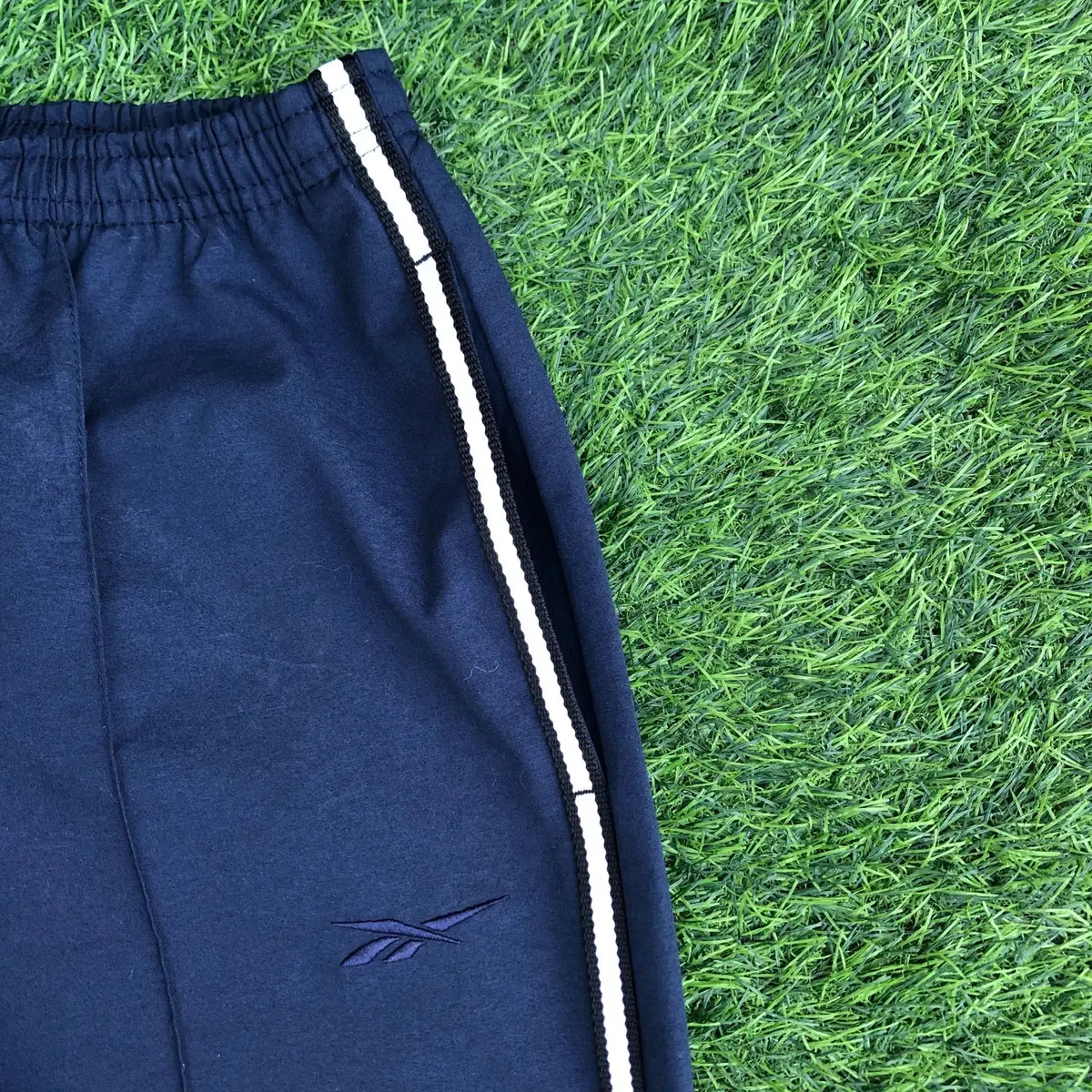 Reebok Navy Track Pants with White Piping
