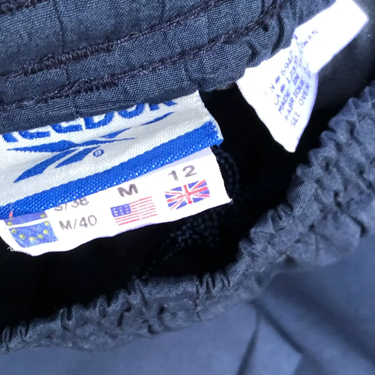 Reebok Navy Track Pants with White Piping