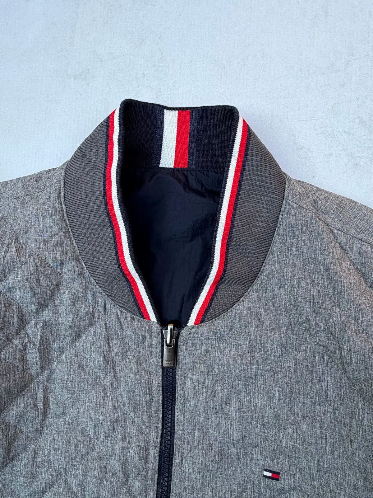 Tommy Hilfiger Quilted Grey Bomber Jacket