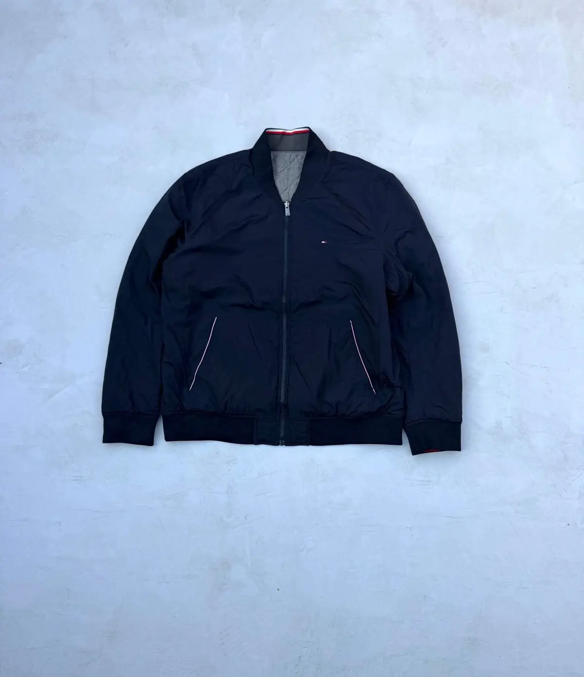 Tommy Hilfiger Quilted Grey Bomber Jacket