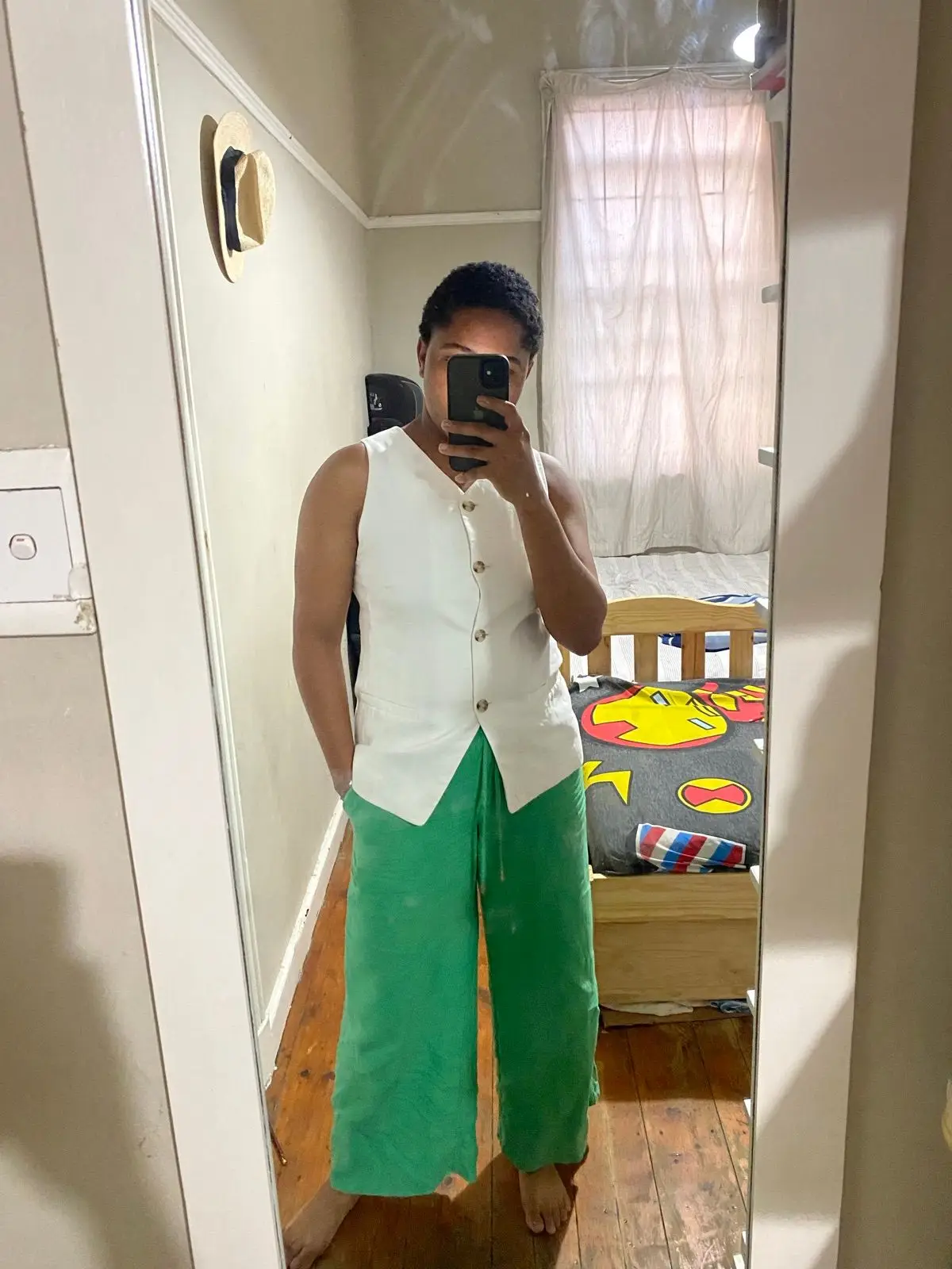 H&M White Button-Up Waistcoat