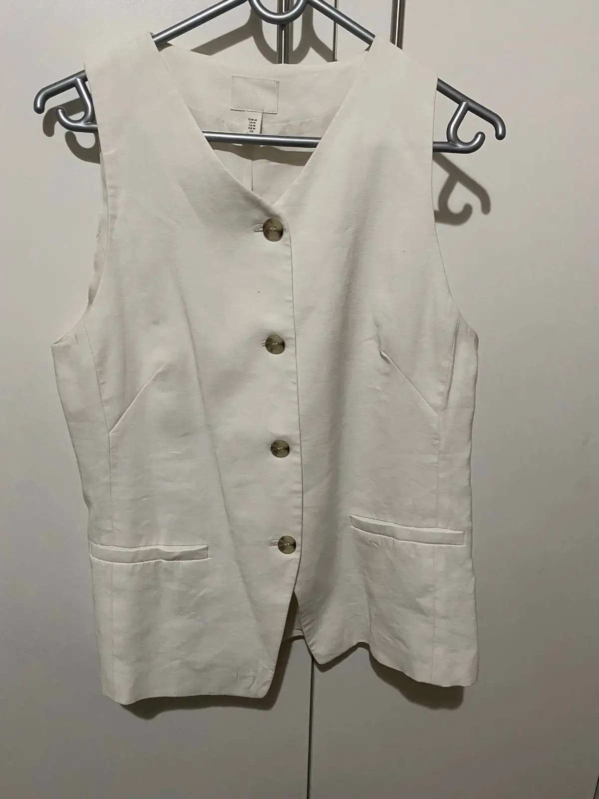 H&M White Button-Up Waistcoat