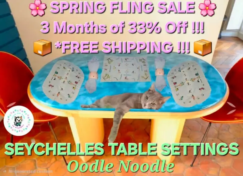 Seychelles Table Settings 11 Pcs FREE Napkin Rings and Travel Books