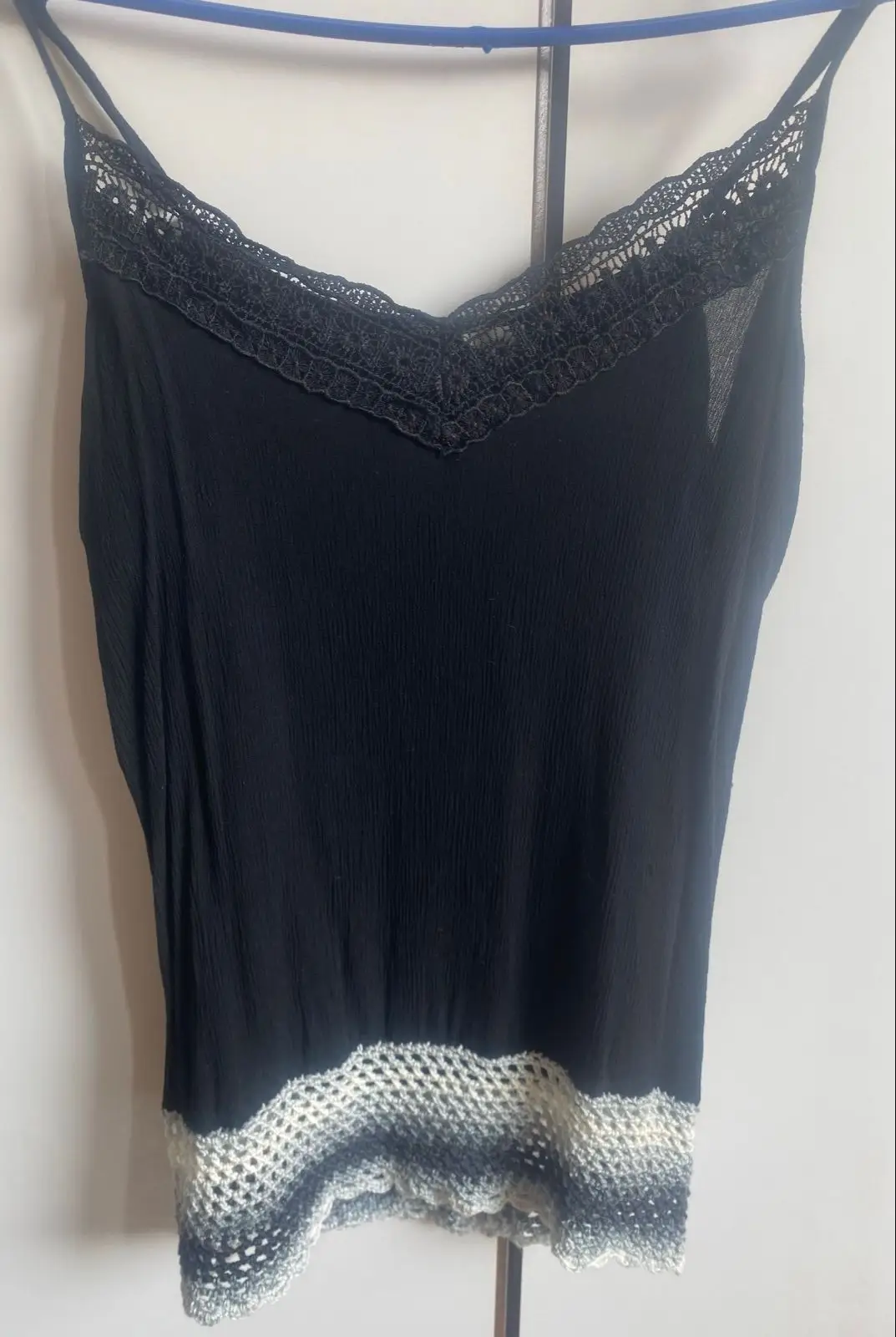 Black Lace Trim Camisole Top