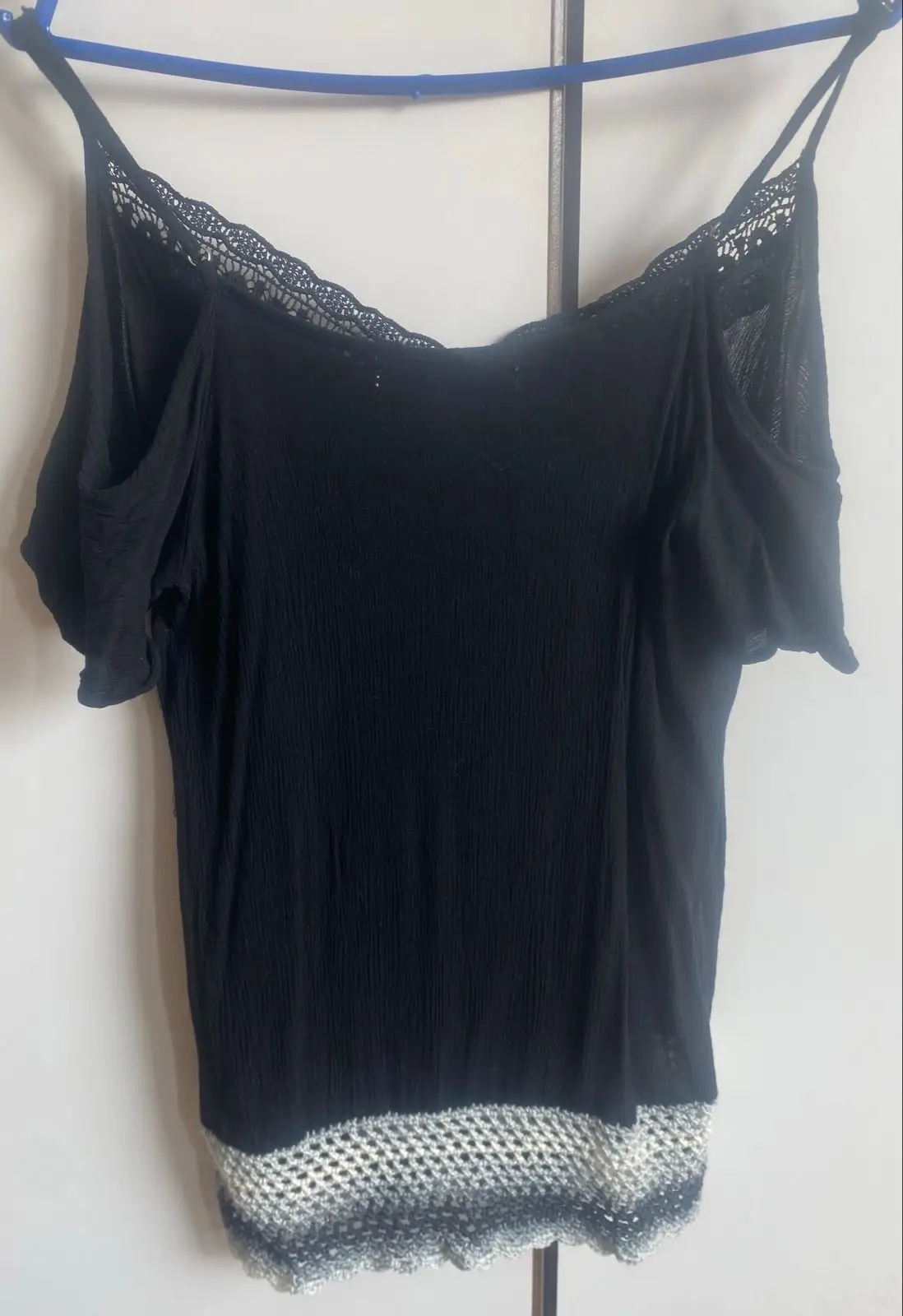 Black Lace Trim Camisole Top