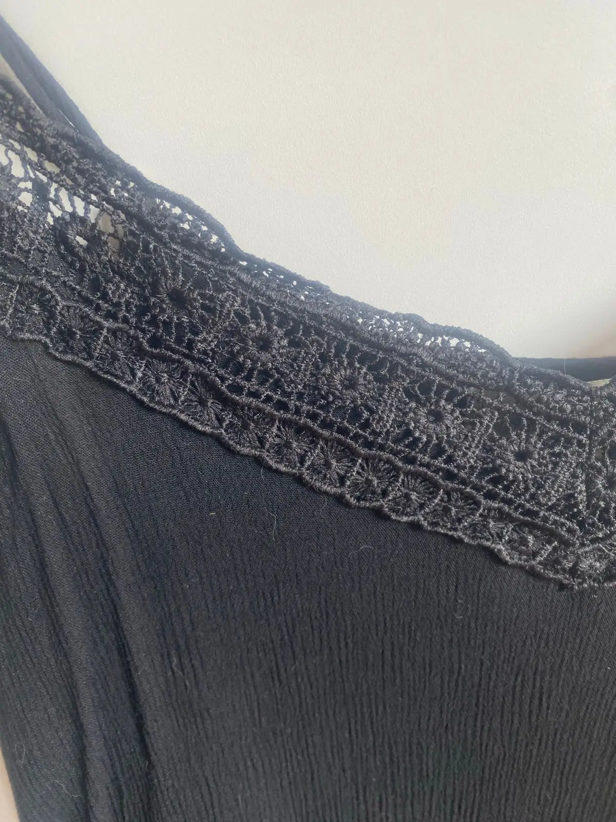 Black Lace Trim Camisole Top