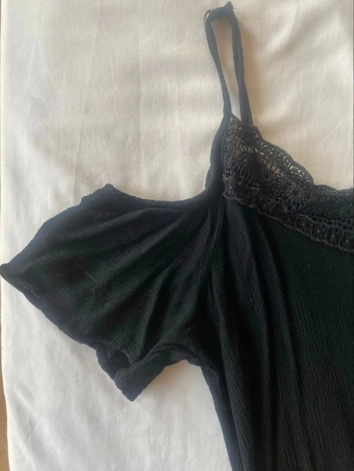 Black Lace Trim Camisole Top