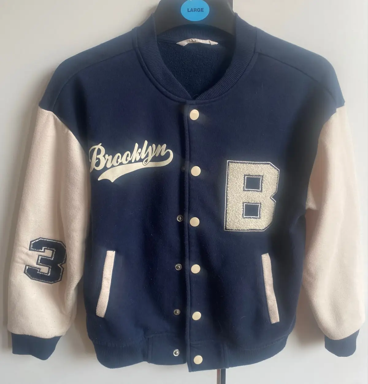 Pick n Pay Clothing Brooklyn Varsity Jacket Blue and White