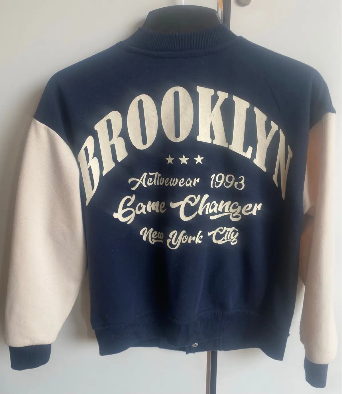 Brooklyn Varsity Jacket Blue and White