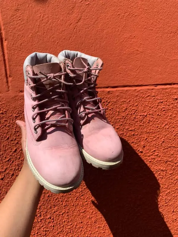 Pink Timberland boots