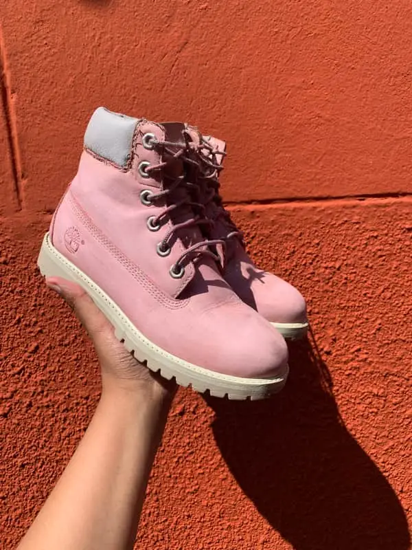 Pink Timberland boots