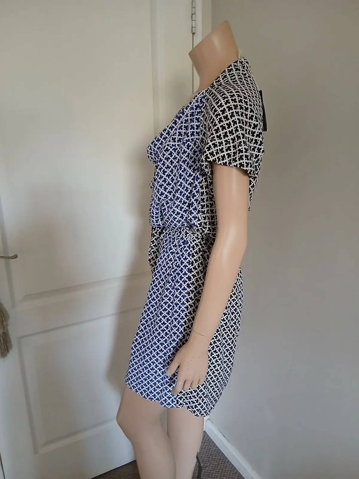Country Road Blue Geometric Print Dress Size 10