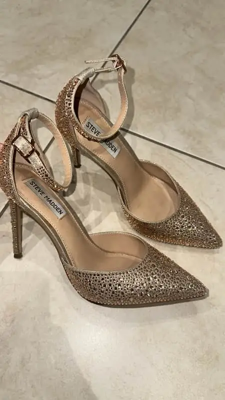 Steve Madden rose gold beaded heels