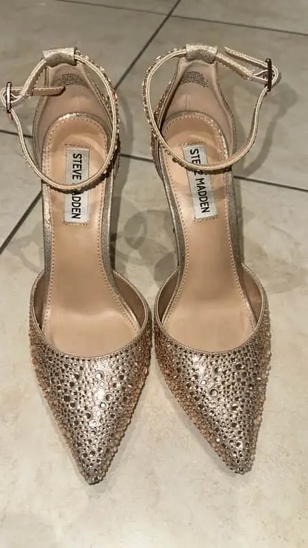 Steve Madden rose gold beaded heels