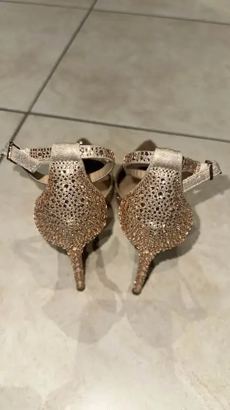 Steve Madden rose gold beaded heels