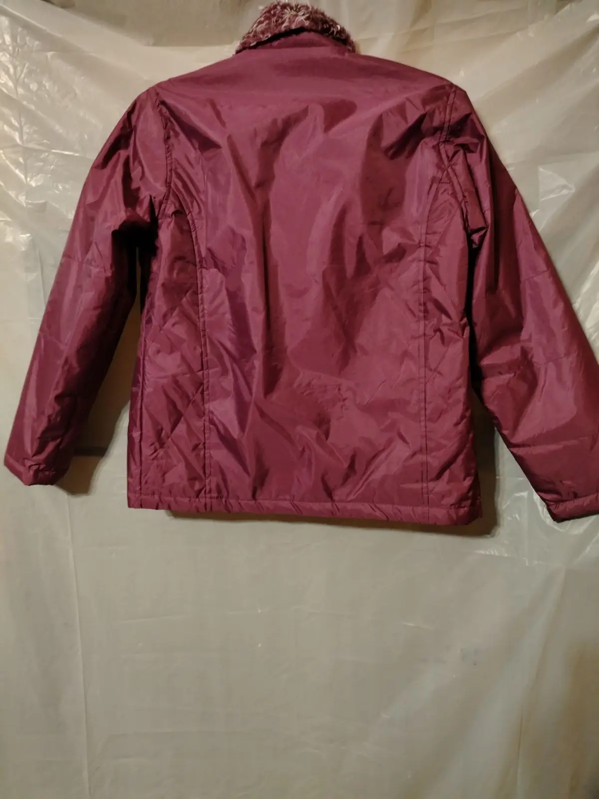 Foschini Plum Zip Jacket with Fur Collar