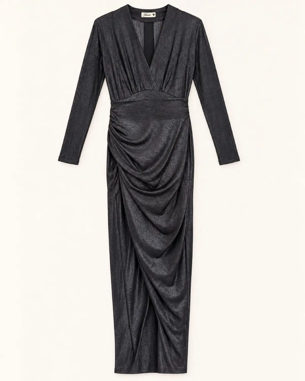 YDE Black Long Sleeve Wrap Maxi Dress