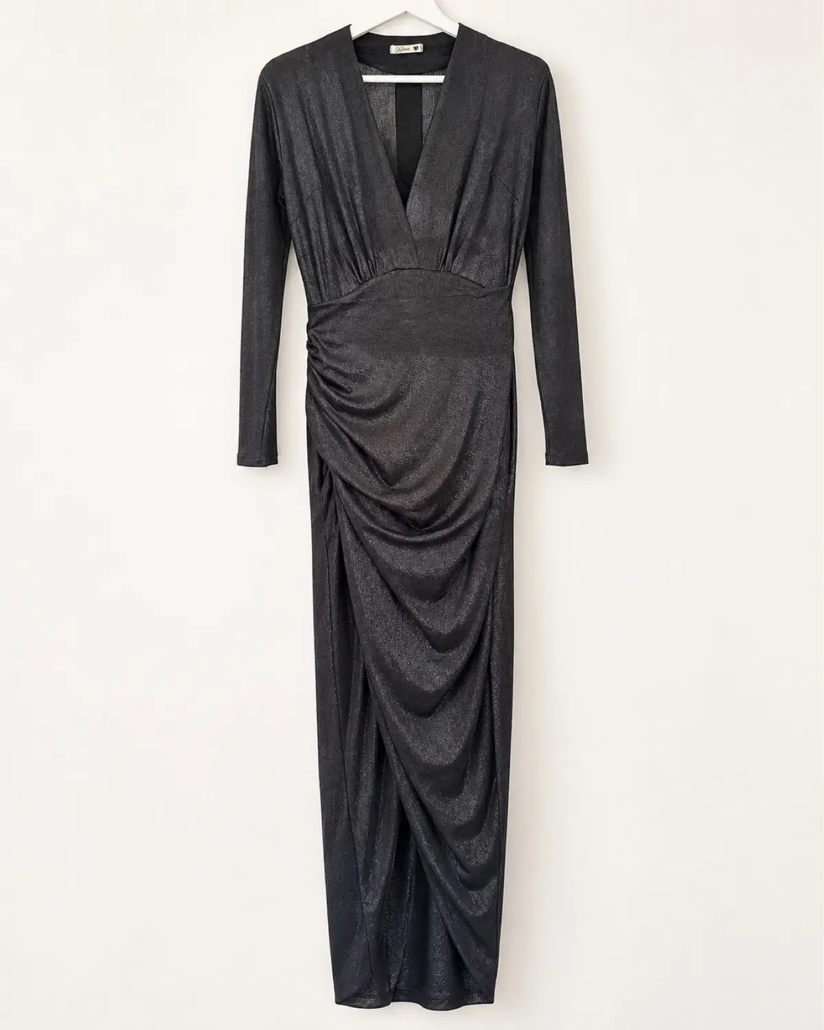 YDE Black Long Sleeve Wrap Maxi Dress