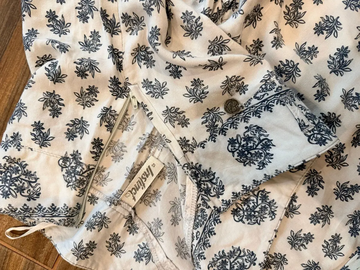 Blue and White Floral Wide-Leg Pants