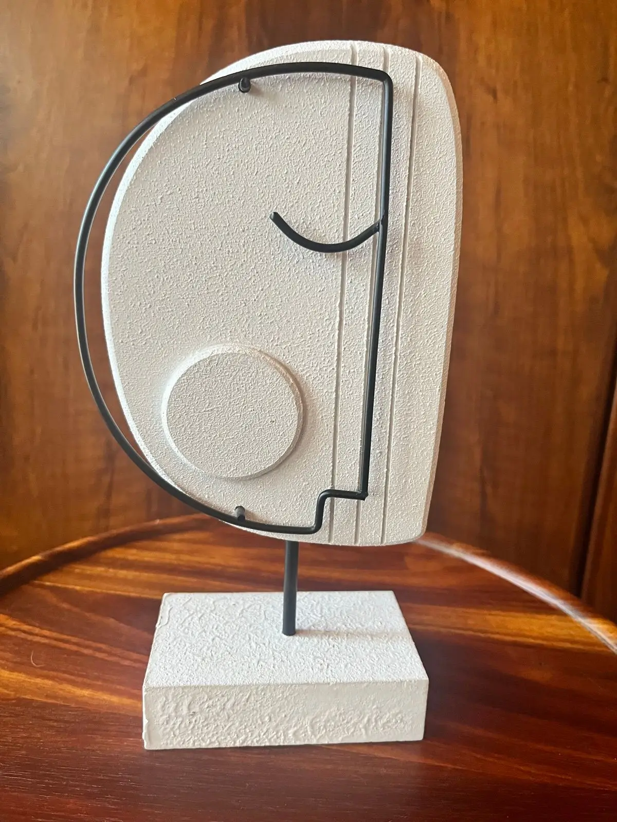 Abstract Face Sculpture White and Black