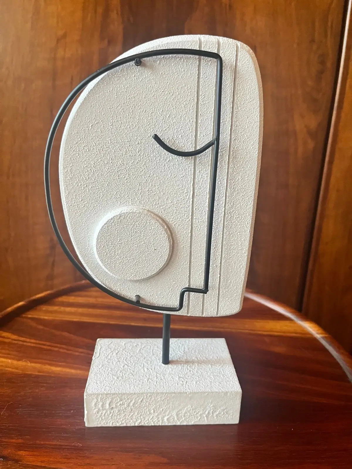 Abstract Face Sculpture White and Black