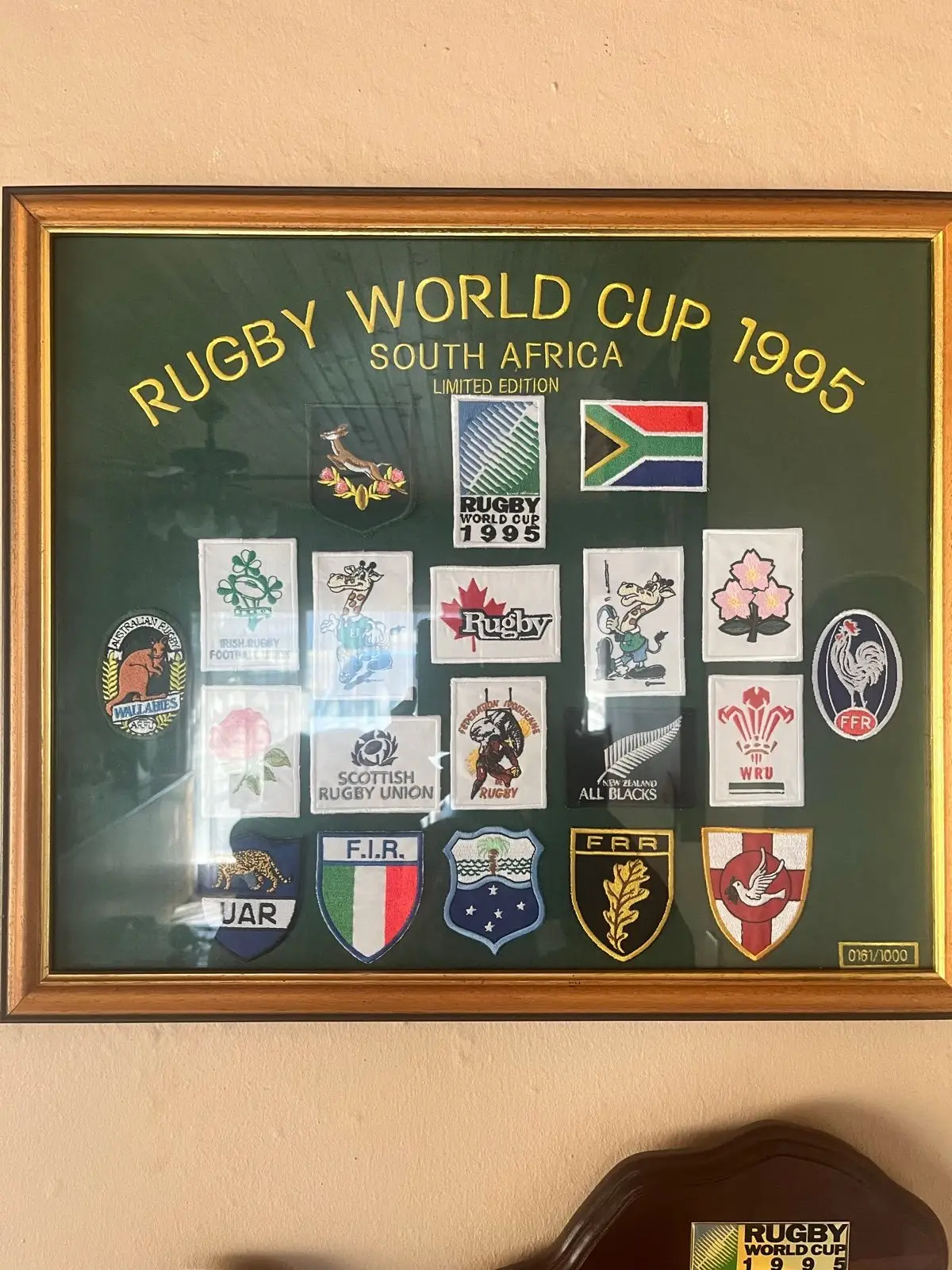 Rugby World Cup 1995 South Africa Framed Limited Edition Patches