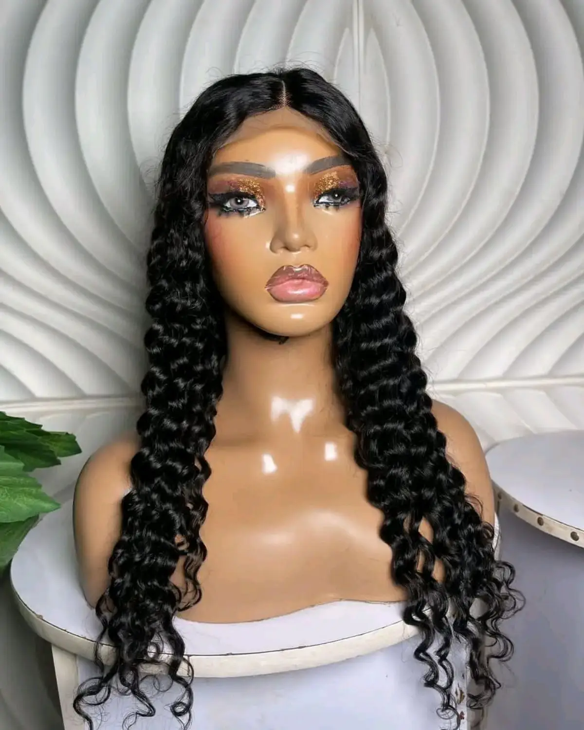 Black Long Curly Lace Front Wig