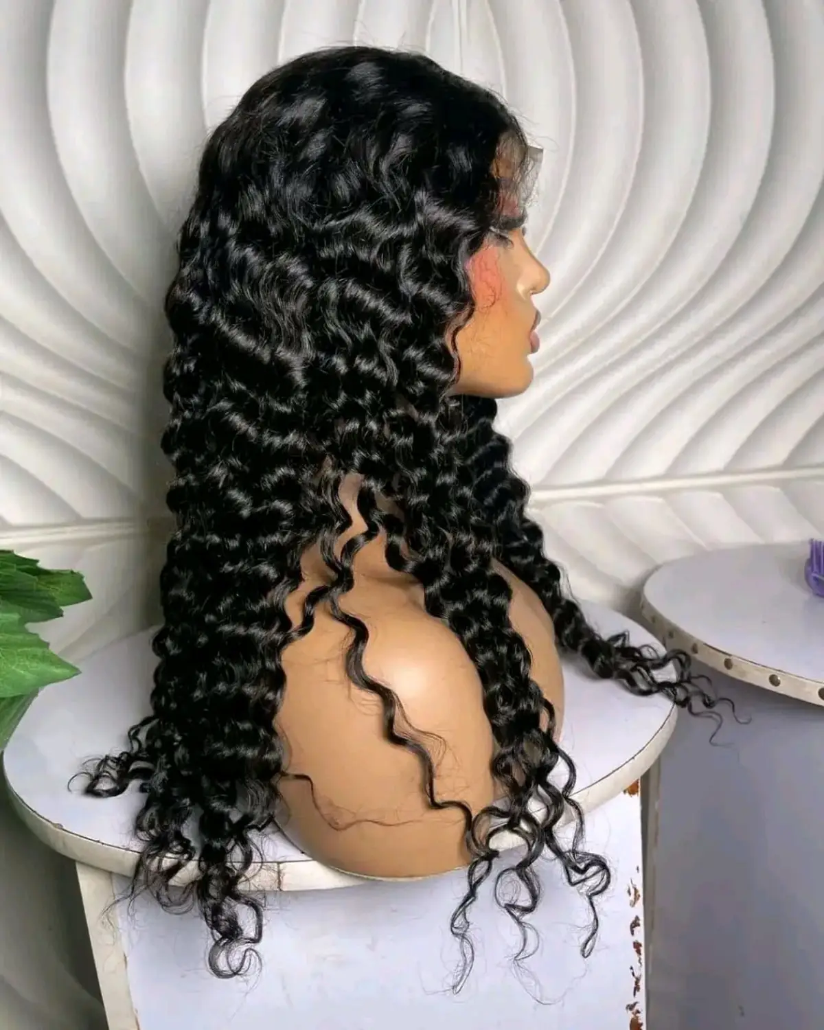 Black Long Curly Lace Front Wig