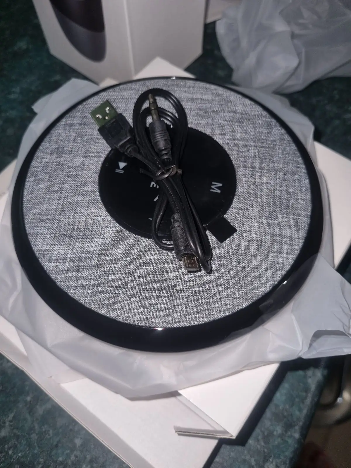 Generic Round Bluetooth Speaker with Fabric Grill