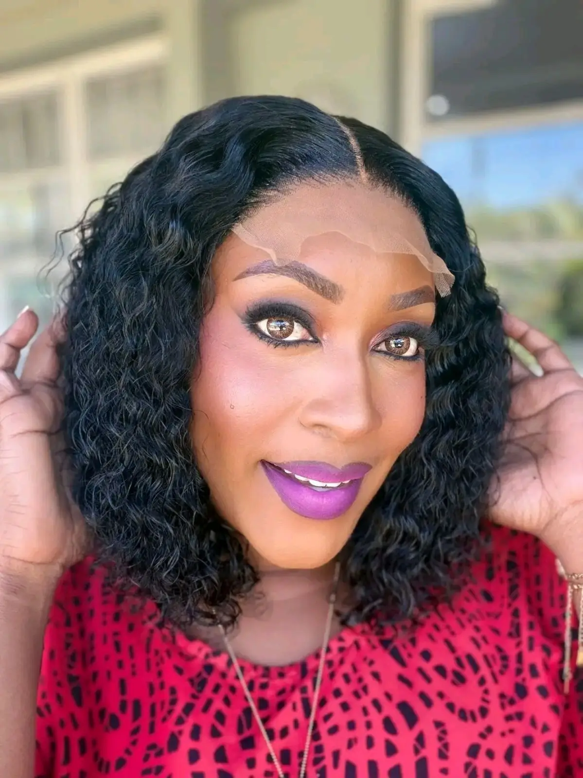 Black Curly Lace Front Wig