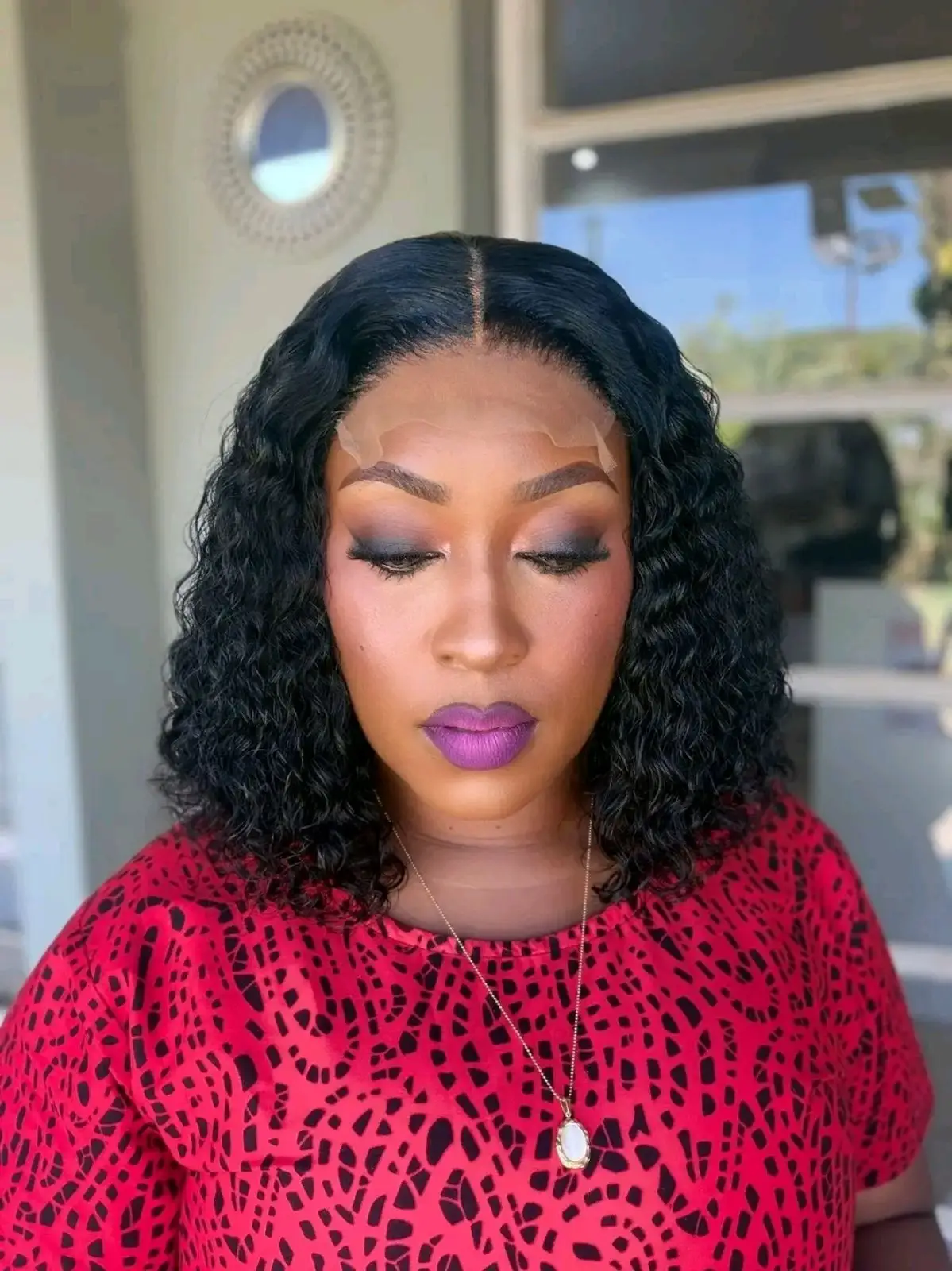 Black Curly Lace Front Wig
