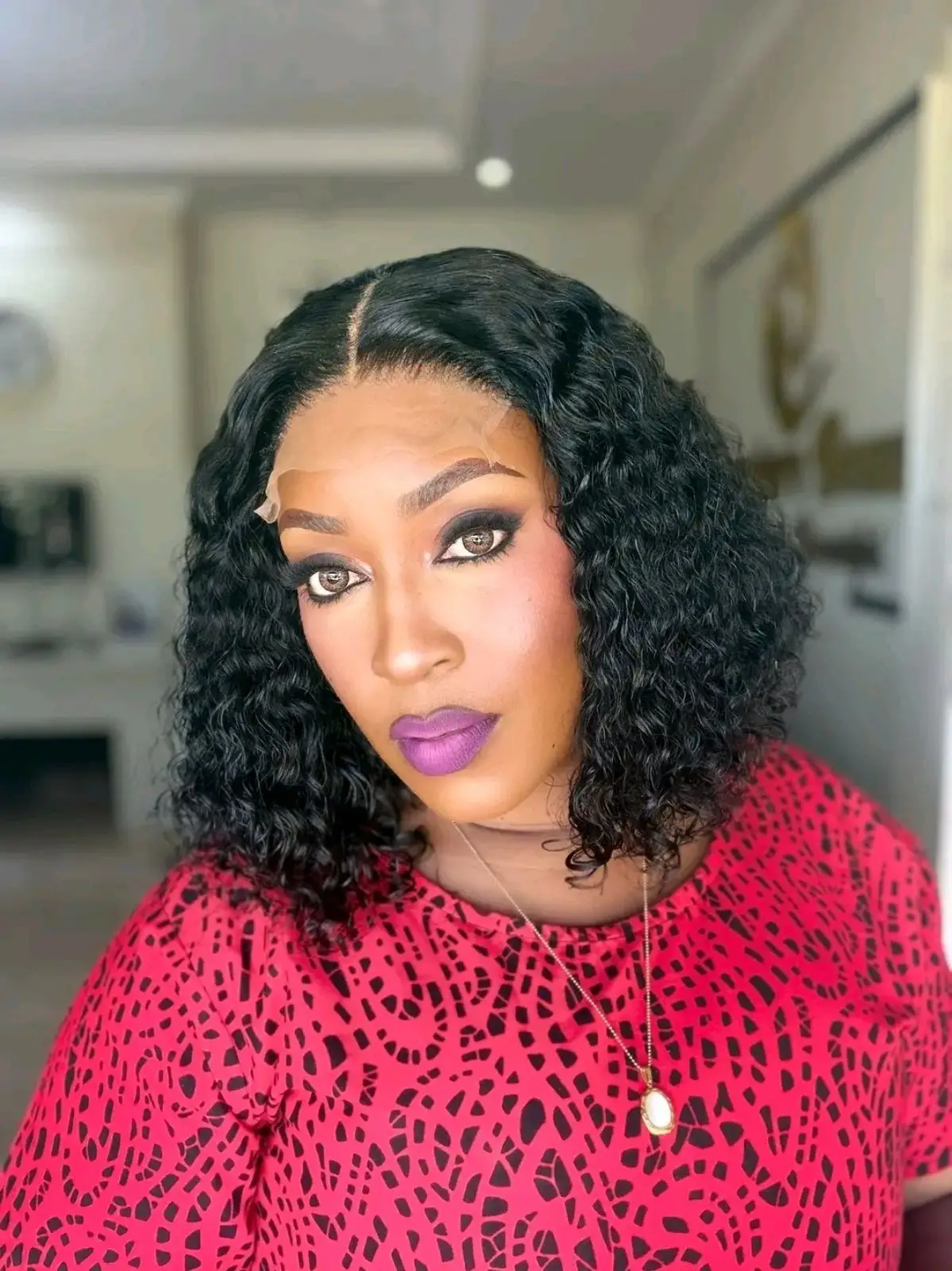 Black Curly Lace Front Wig