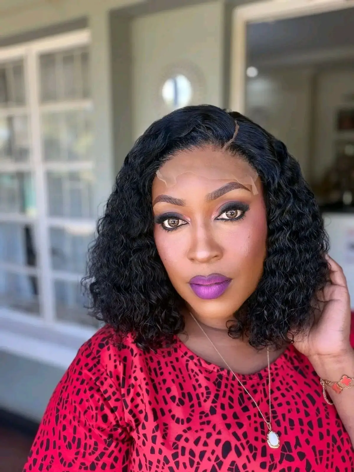 Black Curly Lace Front Wig