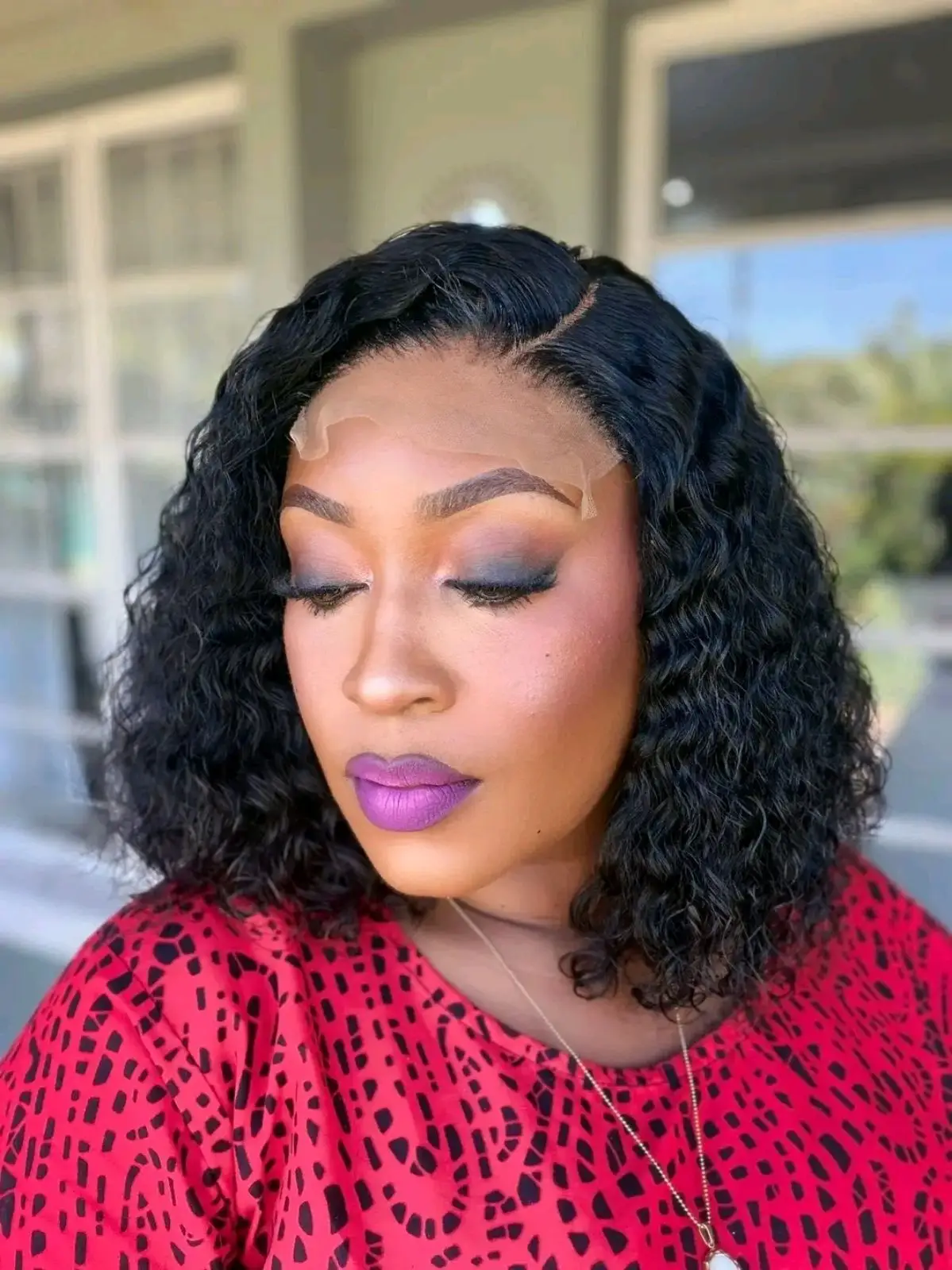 Black Curly Lace Front Wig