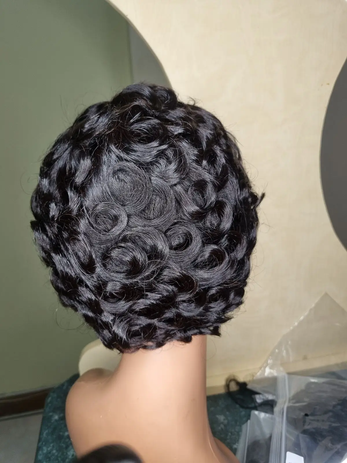 Short Curly Black Wig