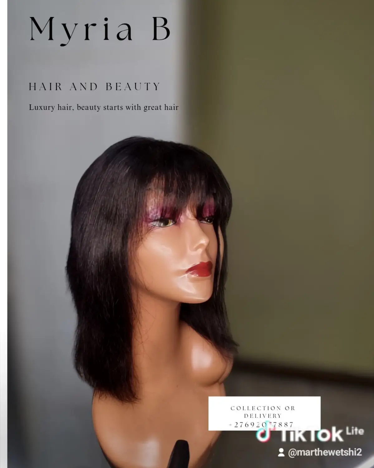 Black Bob Wig with Bangs