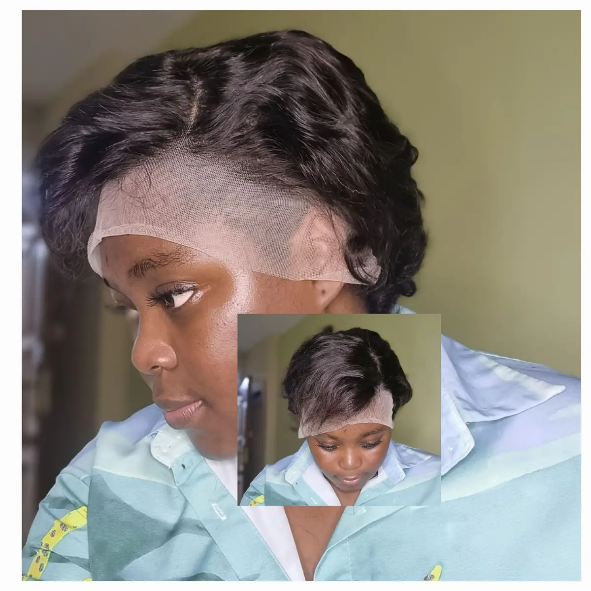 Short Black Lace Front Wig