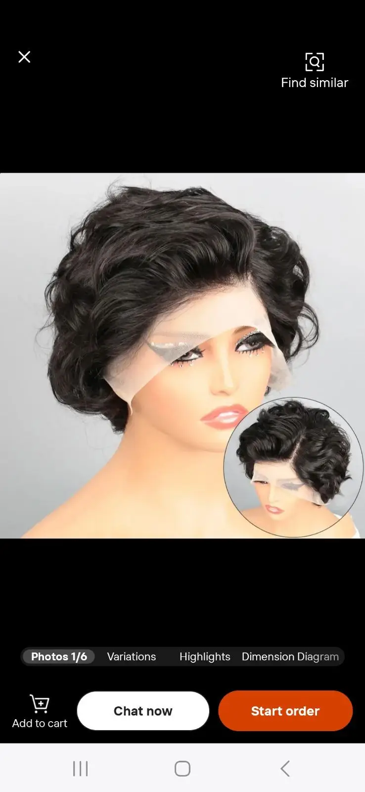 Short Black Lace Front Wig